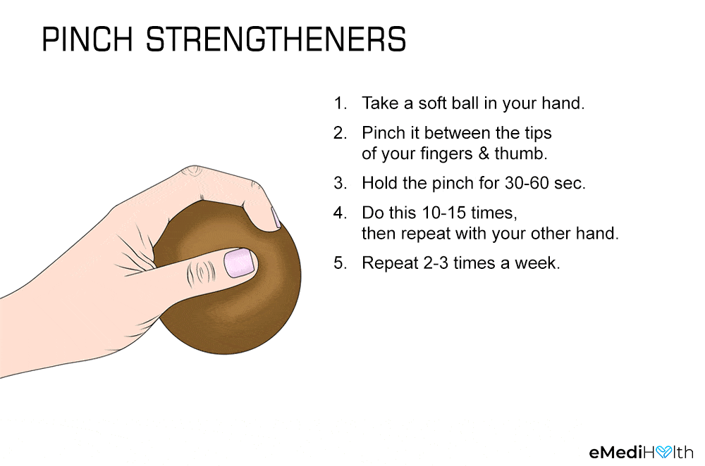 Hold a softball in one of your hands.Pinch a bit o